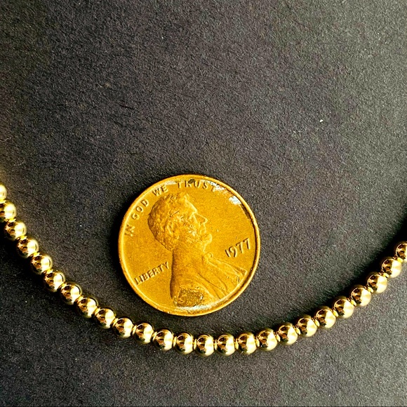 14k Gold Filled Beaded Necklace Choker - Picture 3 of 4